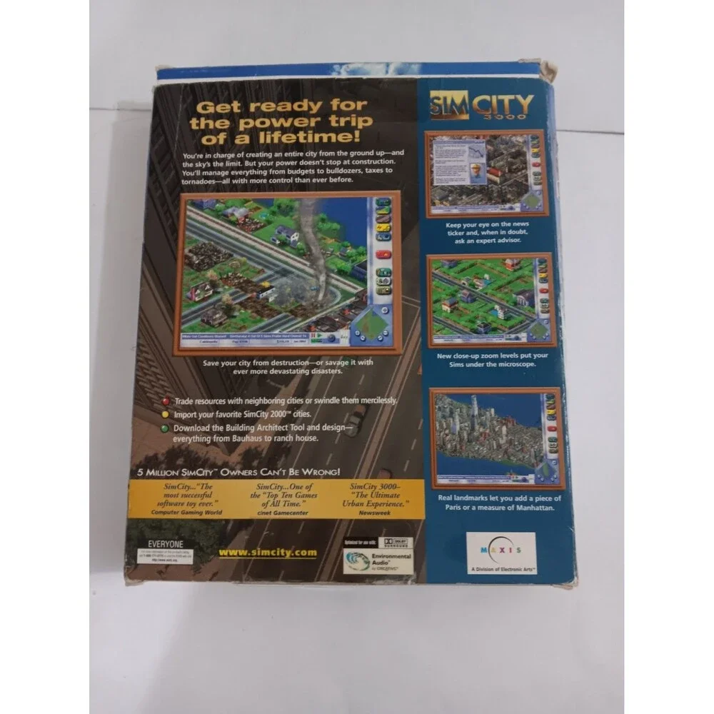 SimCity 3000 (PC, 1998) Complete Original Paperwork